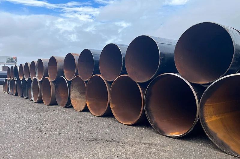 Large pipes placed outdoor